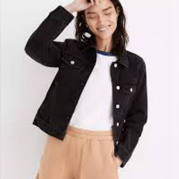 Madewell Denim Lunar Black Wash Jean Jacket Women’s Size Small NWOT - Picture 7 of 12